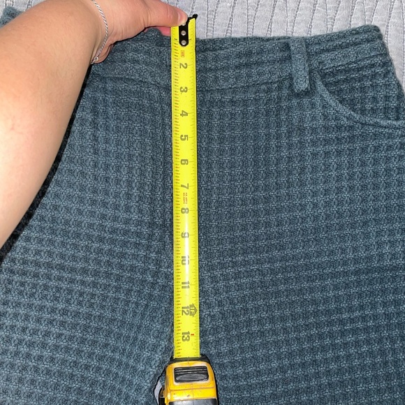 Soluna Collective Blue Wide Leg Spruce Green Waffle Pants Size 10 - Picture 14 of 16